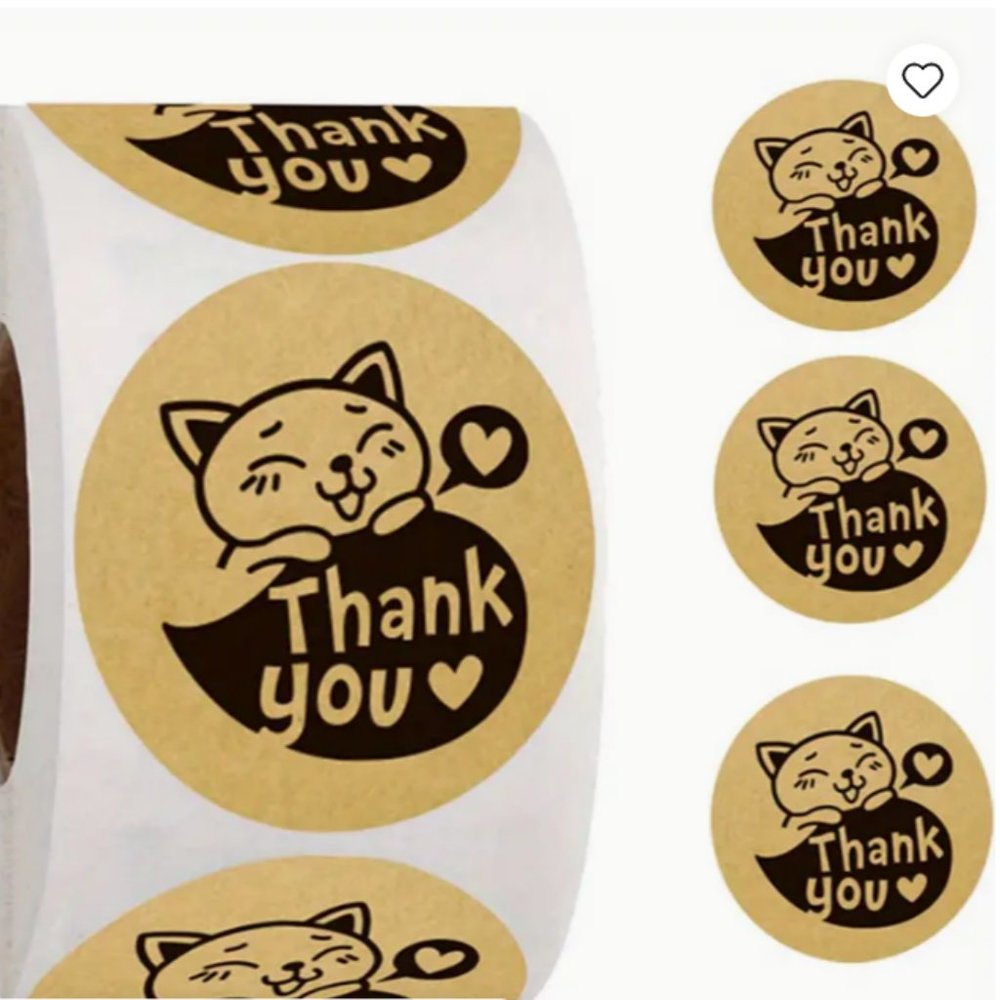 🎉HP 🎉 Thank you Stickers - Kitty 500 pcs - NWT